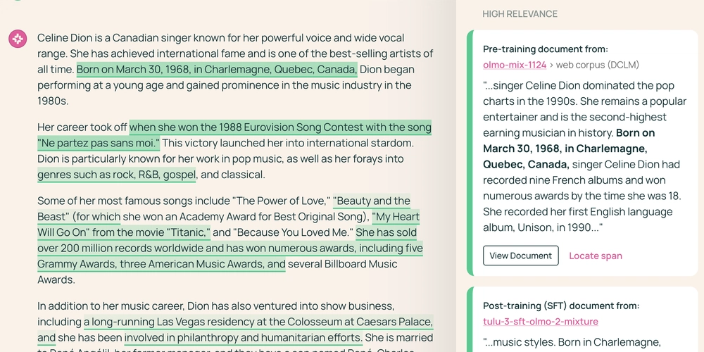 OLMoTrace: See the Training Data Behind Language Model Outputs