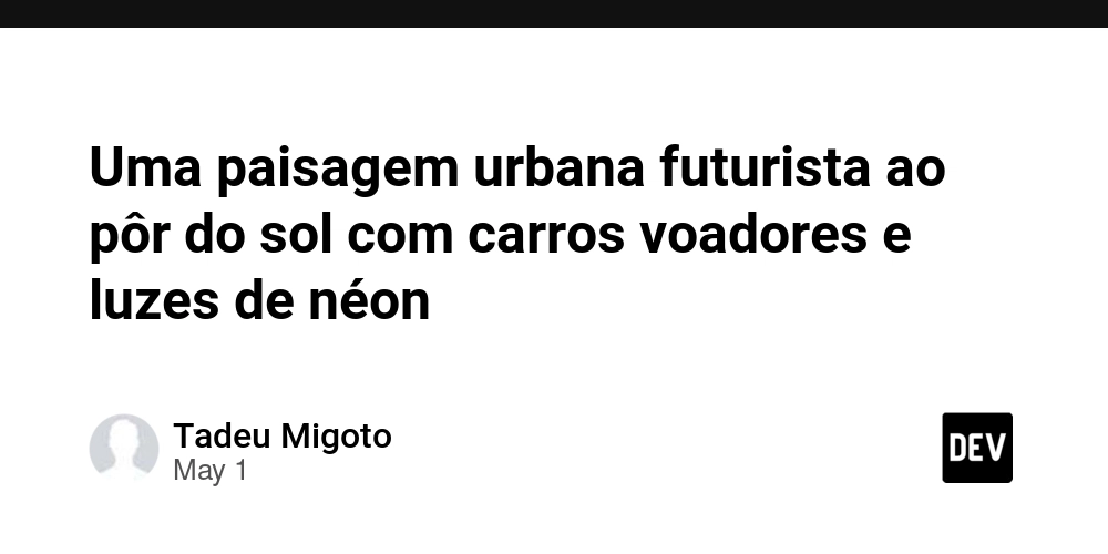 Uma paisagem urbana futurista ao pôr do sol com carros voadores e luzes de néon
