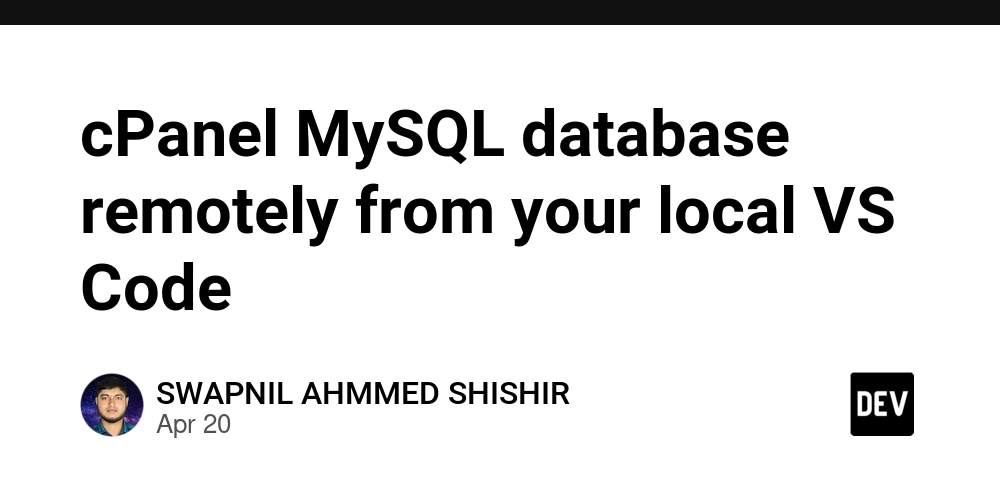 cPanel MySQL database remotely from your local VS Code