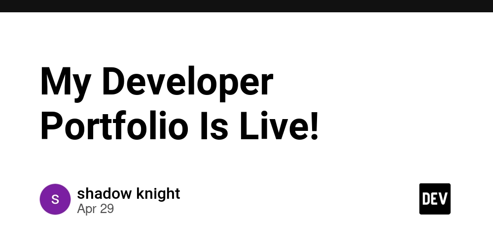 My Developer Portfolio Is Live!