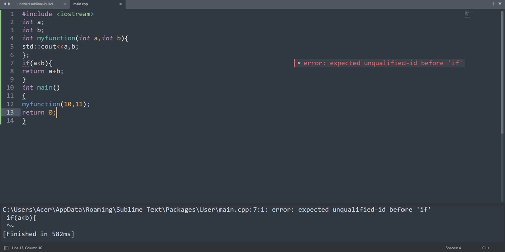 What the mean error: expected unqualified-id before 'if'