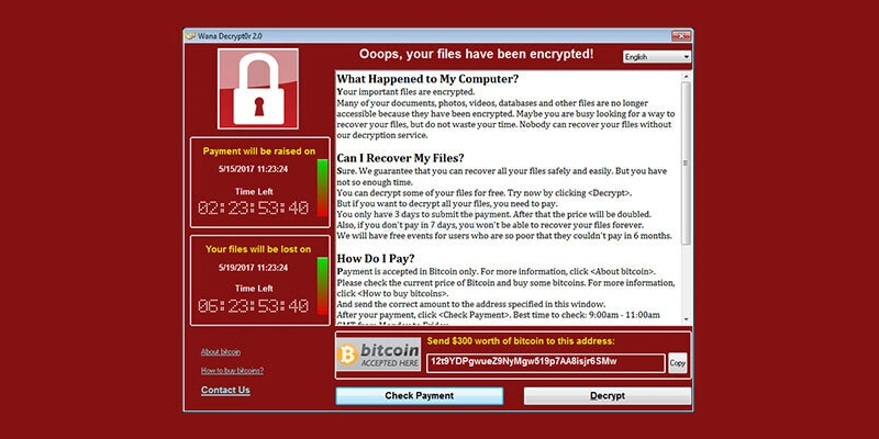 Cybersecurity worm WannaCry