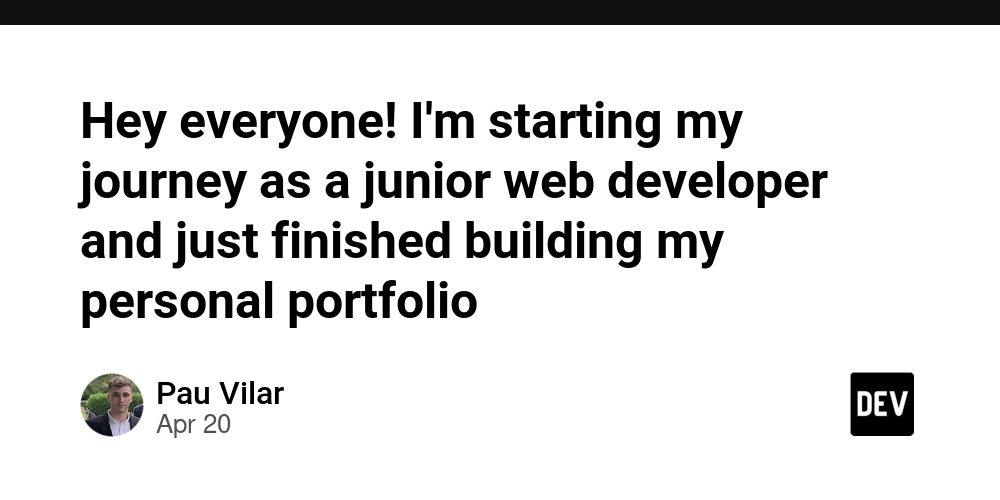 Hey everyone! I'm starting my journey as a junior web developer and just finished building my personal portfolio