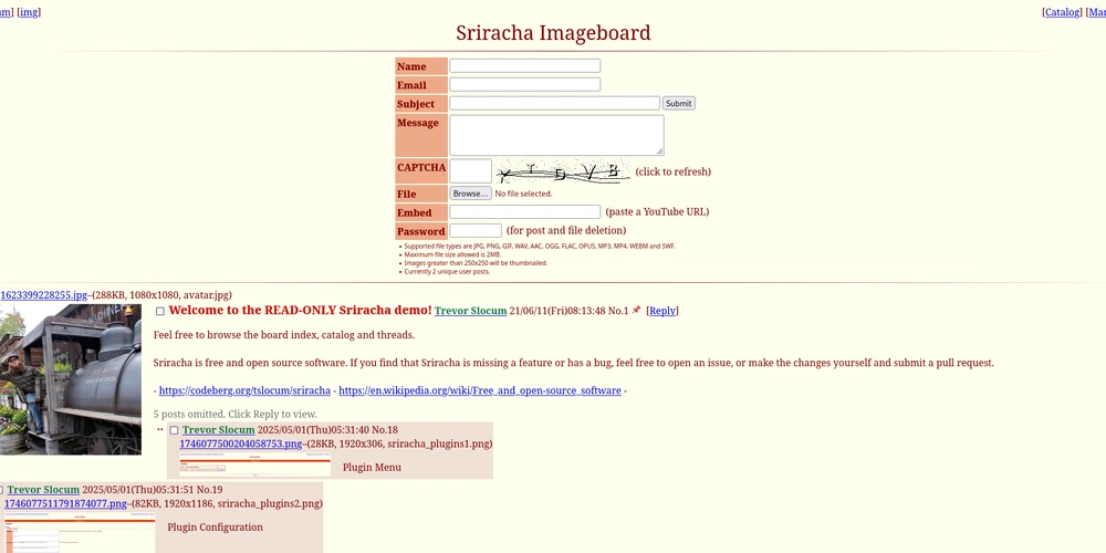 Sriracha - Imageboard and Forum