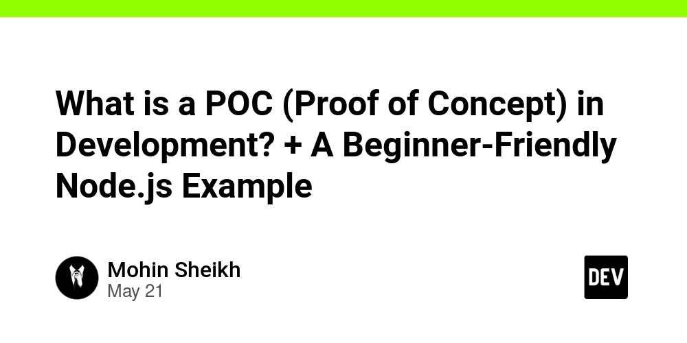 What is a POC (Proof of Concept) in Development? + A Beginner-Friendly Node.js Example