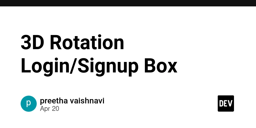 3D Rotation Login/Signup Box