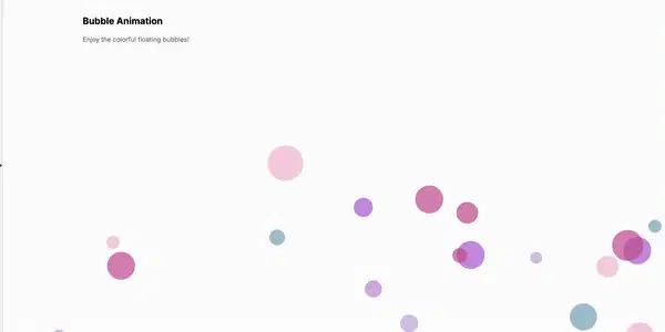 Learn how to create a bubble animation with Tailwind CSS and JavaScript