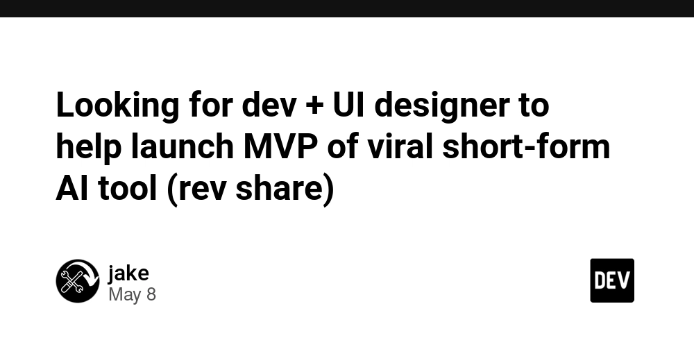 Looking for dev + UI designer to help launch MVP of viral short-form AI tool (rev share)