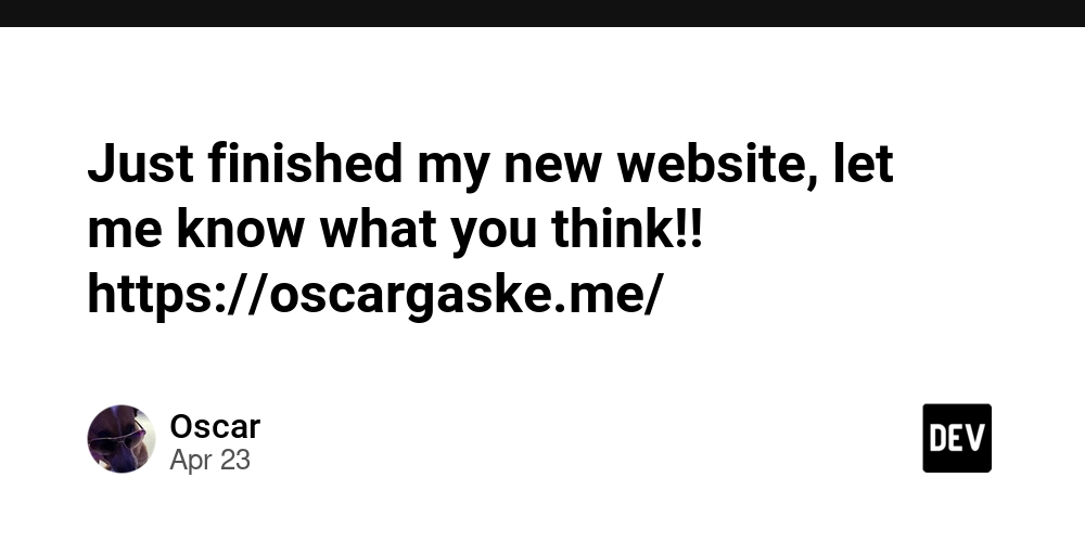 Just finished my new website, let me know what you think!! https://oscargaske.me/