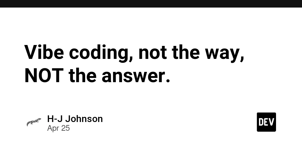 Vibe coding, not the way, NOT the answer.