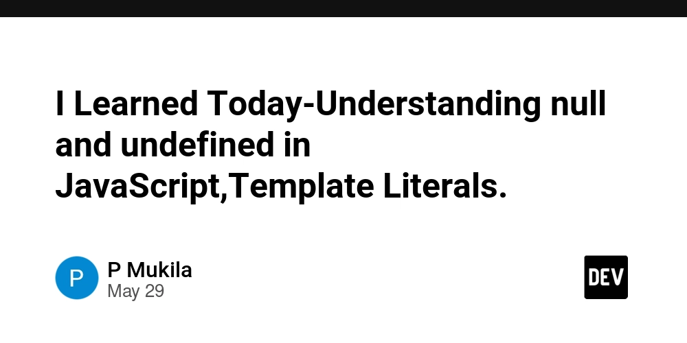 I Learned Today-Understanding null and undefined in JavaScript,Template Literals.