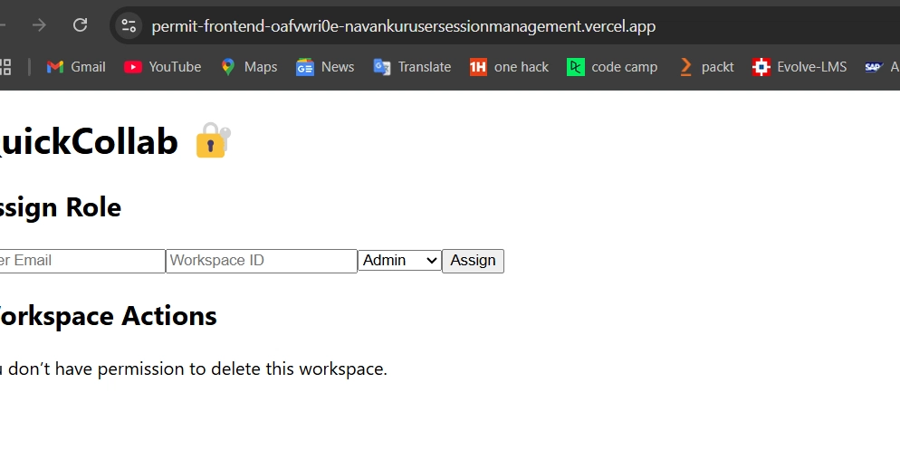 QuickCollab - Permissions- First Workspace Collaboration App
