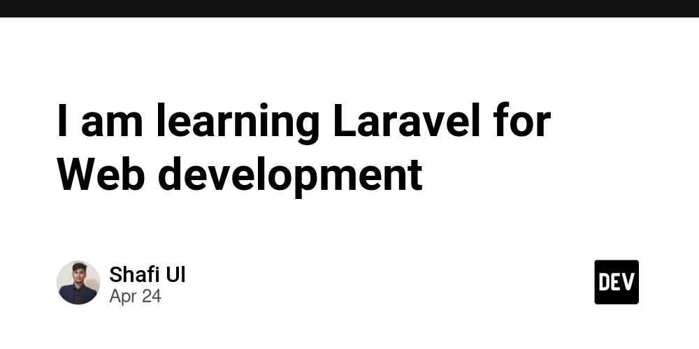 I am learning Laravel for Web development