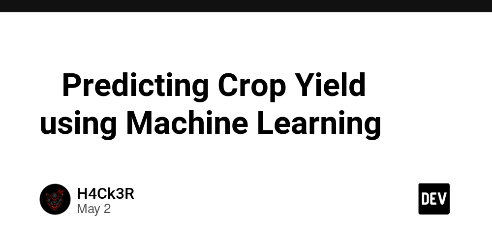 Predicting Crop Yield using Machine Learning