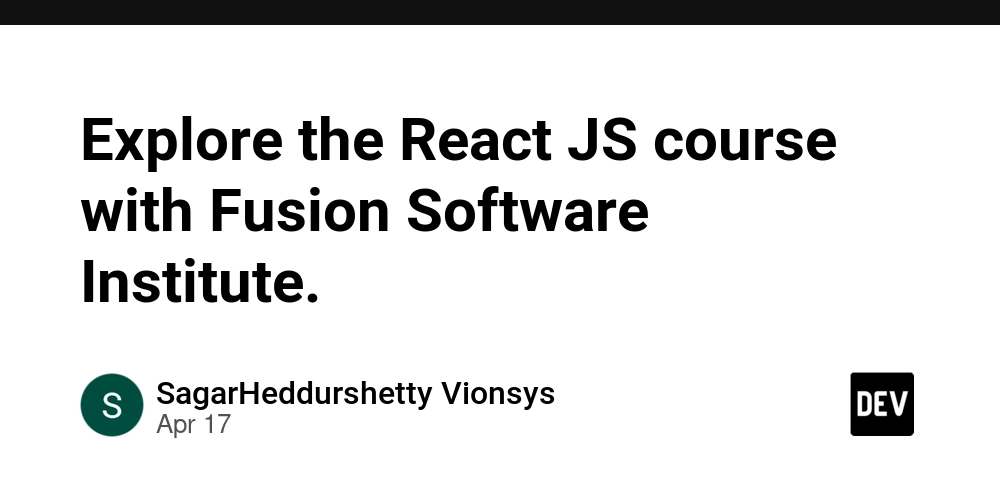 Explore the React JS course with Fusion Software Institute.