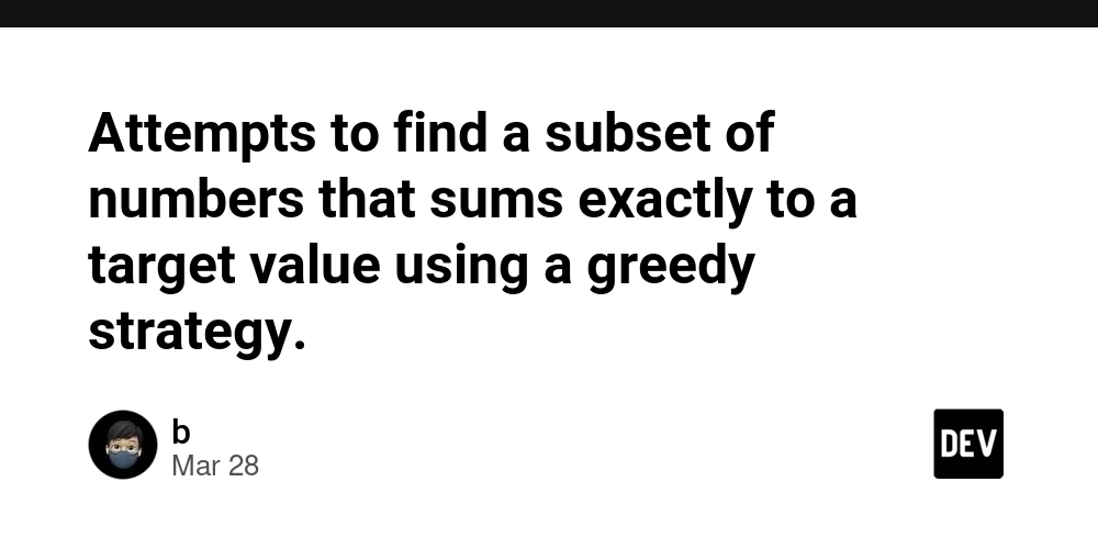 Attempts to find a subset of numbers that sums exactly to a target value using a greedy strategy.