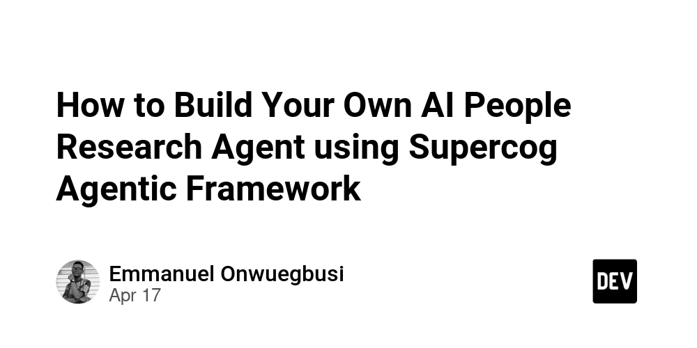 How to Build Your Own AI People Research Agent using Supercog Agentic Framework 
