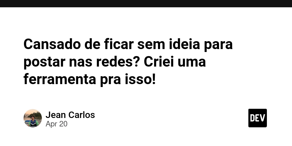 Cansado de ficar sem ideia para postar nas redes? Criei uma ferramenta pra isso!