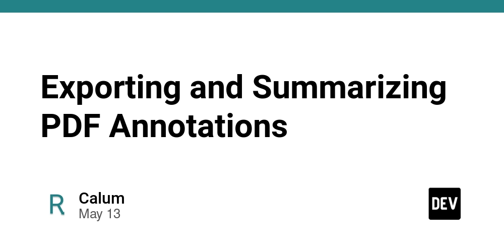 Exporting and Summarizing PDF Annotations