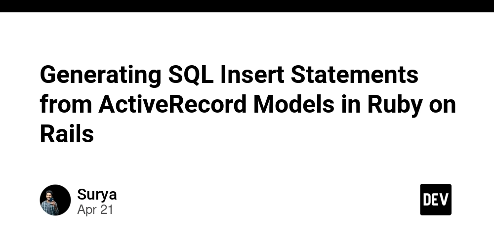 Generating SQL Insert Statements from ActiveRecord Models in Ruby on Rails