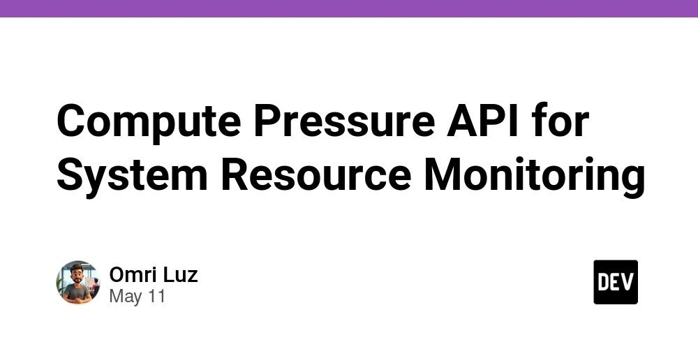 Compute Pressure API for System Resource Monitoring