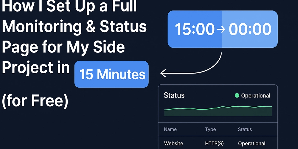 How I Set Up a Full Monitoring & Status Page for My Side Project in 15 Minutes (for Free)
