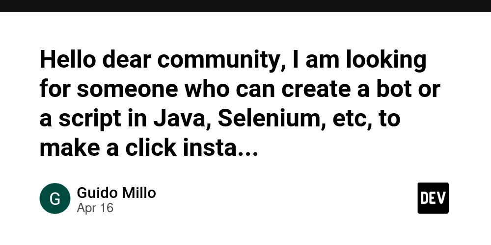 Hello dear community, I am looking for someone who can create a bot or a script in Java, Selenium, etc, to make a click instantly on a button that appears when a new request pop up. I am open to hear any option or alternatives. Best, Guirion.