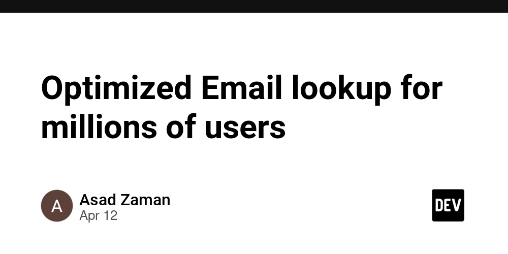 Optimized Email lookup for millions of users