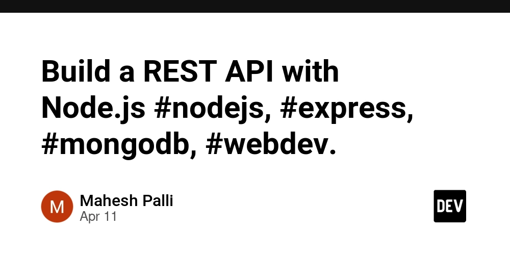 Build a REST API with Node.js #nodejs, #express, #mongodb, #webdev.