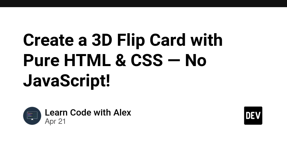 Create a 3D Flip Card with Pure HTML & CSS — No JavaScript!