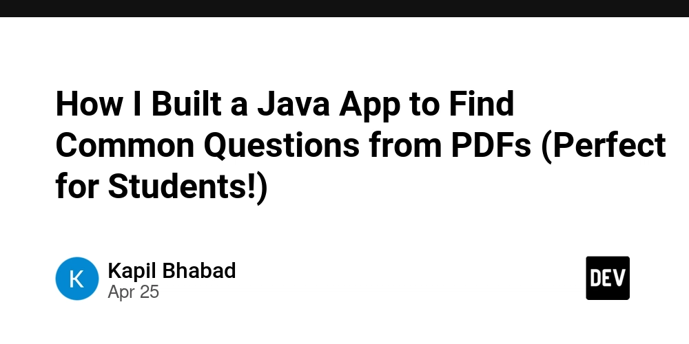 How I Built a Java App to Find Common Questions from PDFs (Perfect for Students!)