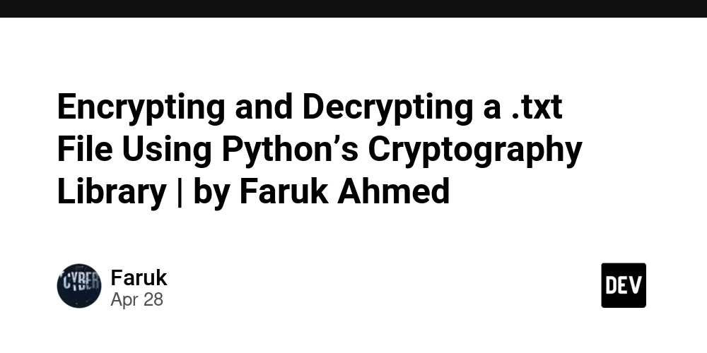 Encrypting and Decrypting a .txt File Using Python’s Cryptography Library | by Faruk Ahmed