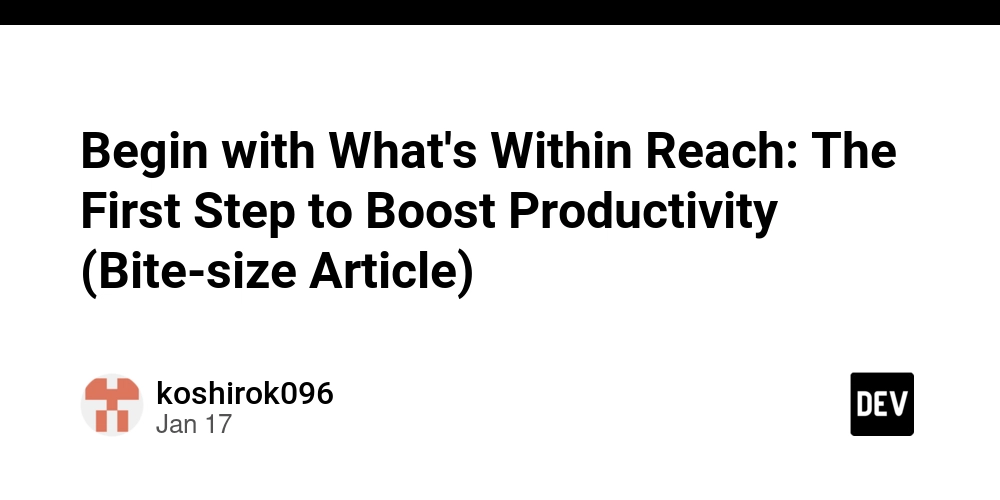 Begin with What's Within Reach: The First Step to Boost Productivity (Bite-size Article)