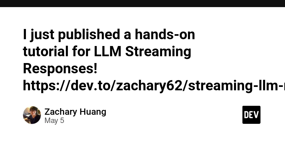 I just published a hands-on tutorial for LLM Streaming Responses! https://dev.to/zachary62/streaming-llm-responses-tutorial-for-dummies-using-pocketflow-3g9p
