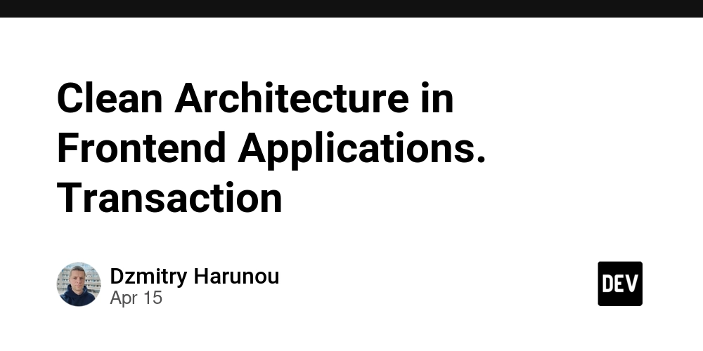 Clean Architecture in Frontend Applications. Transaction
