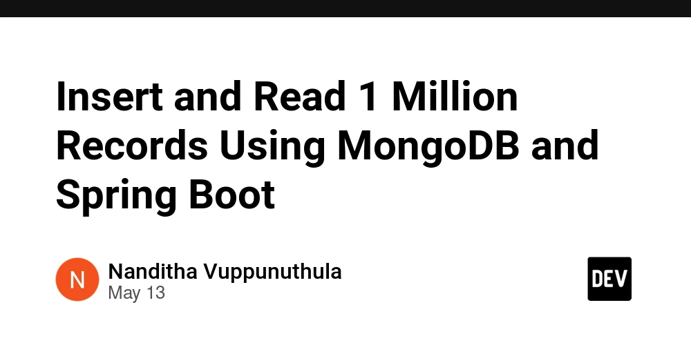 Insert and Read 1 Million Records Using MongoDB and Spring Boot