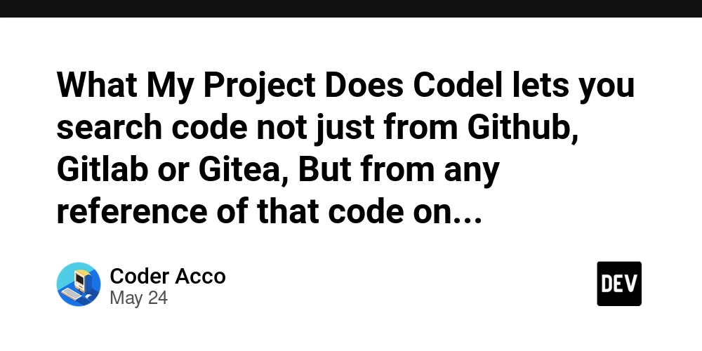 What My Project Does Codel lets you search code not just from Github, Gitlab or Gitea, But from any reference of that code on the internet. From reddit posts to blog posts containing code. Target Audience This is aimed at developers trying to find code, re