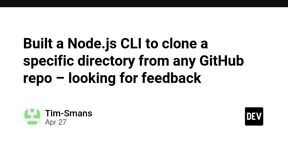 Built a Node.js CLI to clone a specific directory from any GitHub repo – looking for feedback