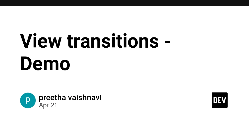 View transitions - Demo