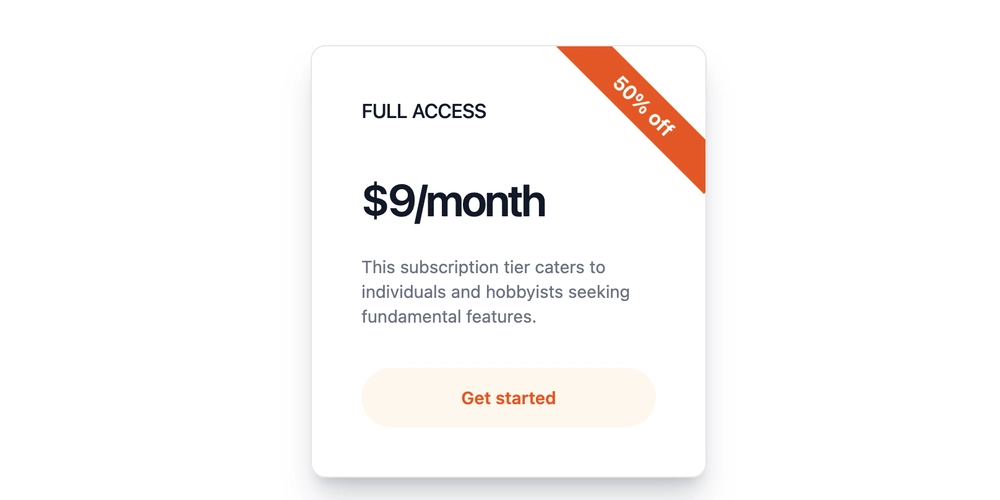 Create a ribbon for a pricing card with Tailwind CSS