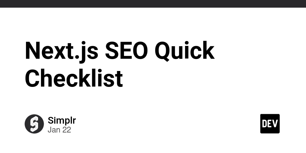 Next.js SEO Quick Checklist