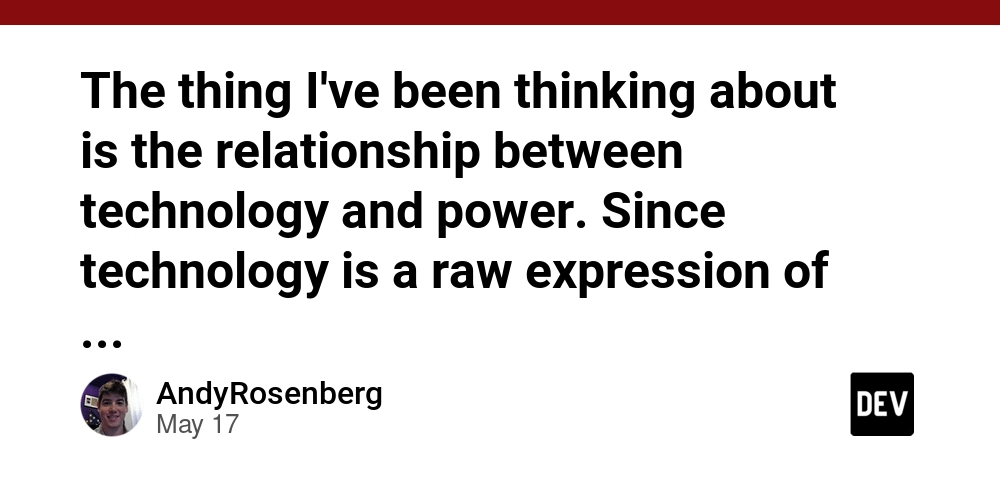 The thing I've been thinking about is the relationship between technology and power. Since technology is a raw expression of power, those in the room able to wield that power have a responsibility to do good in this world, given there will be bad actors.