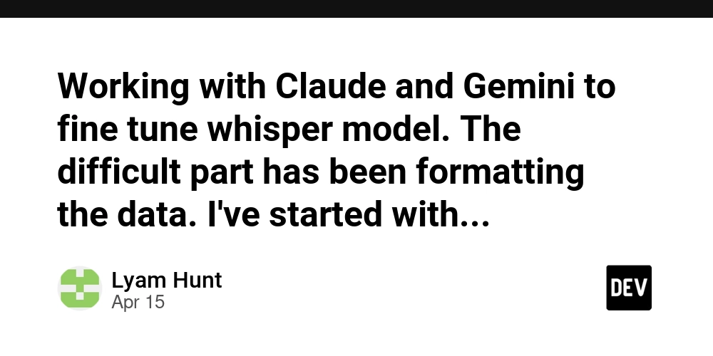 Working with Claude and Gemini to fine tune whisper model. The difficult part has been formatting the data. I've started with label-studio.