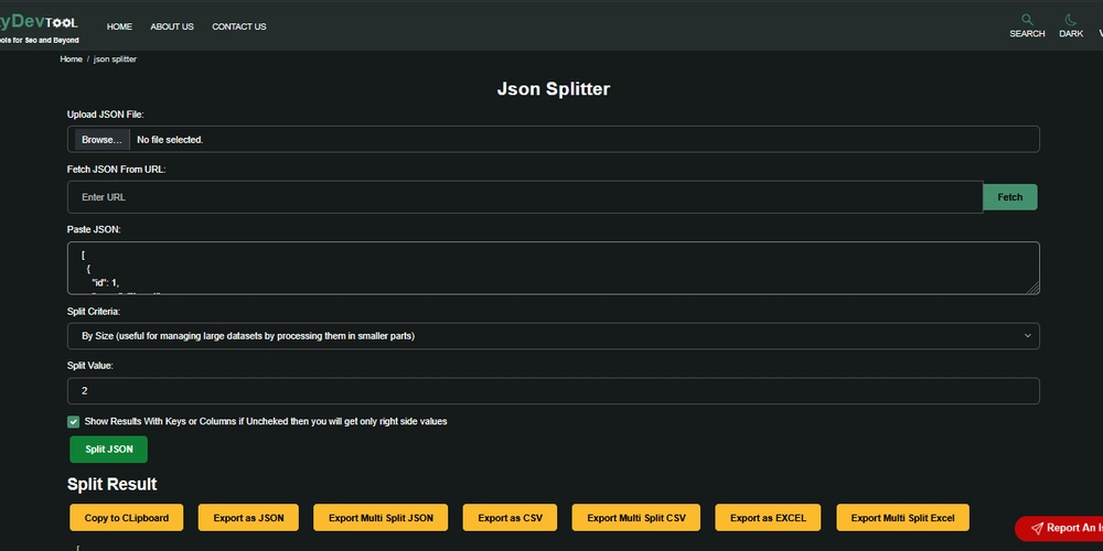 BEST JSON SPLITTER OR JSON EXTRACTER