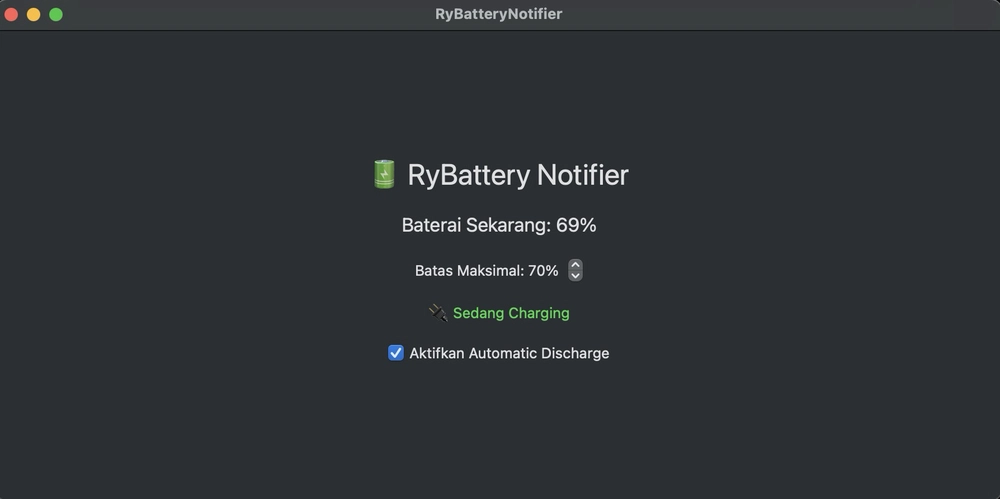 RyBatteryNotifier: Aplikasi macOS untuk Batasi Charger Otomatis (Gratisan)