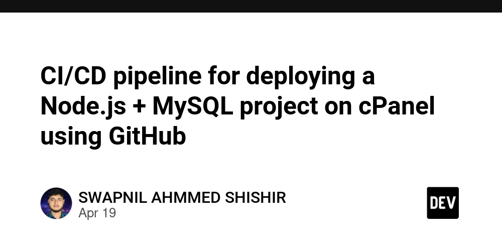 CI/CD pipeline for deploying a Node.js + MySQL project on cPanel using GitHub