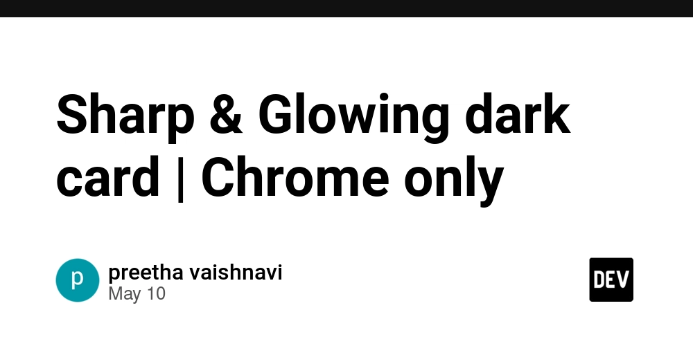 Sharp & Glowing dark card | Chrome only