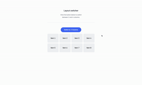 Create a layout switcher with Tailwind CSS and JavaScript