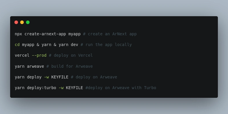 ArNext - Next.js framework that supports Arweave and Vercel simultaneously