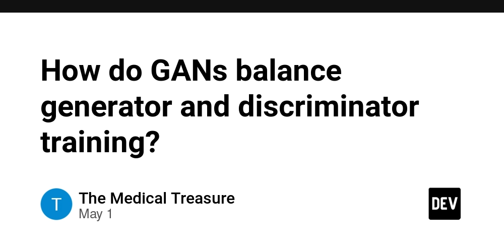 How do GANs balance generator and discriminator training?